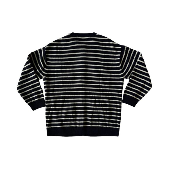 NWT The Kooples‎ Crew Neck Cardigan 100% Wool Blue White Stripe MSRP $525 - Picture 3 of 13